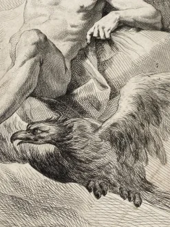 Pamono J J Pasquier, Man with Eagle, 18th Century, Engraving