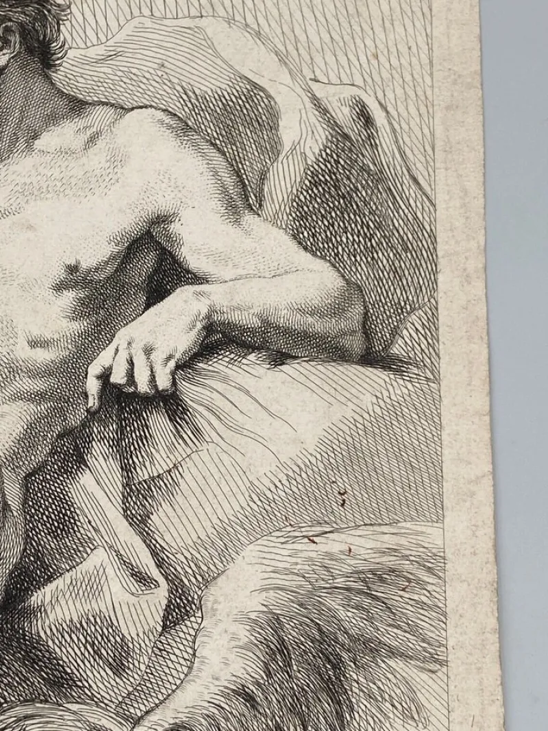 Pamono J J Pasquier, Man with Eagle, 18th Century, Engraving