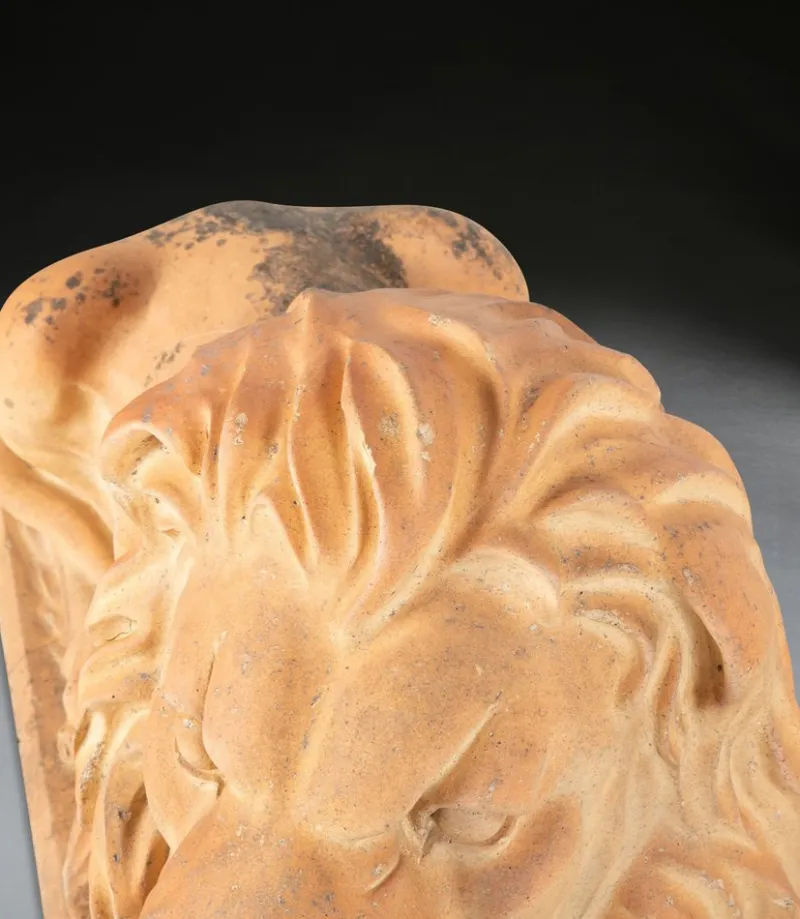 Pamono J M Craig, Large Lion Statues, 19th Century, Terracotta, Set of 2> Sculpture