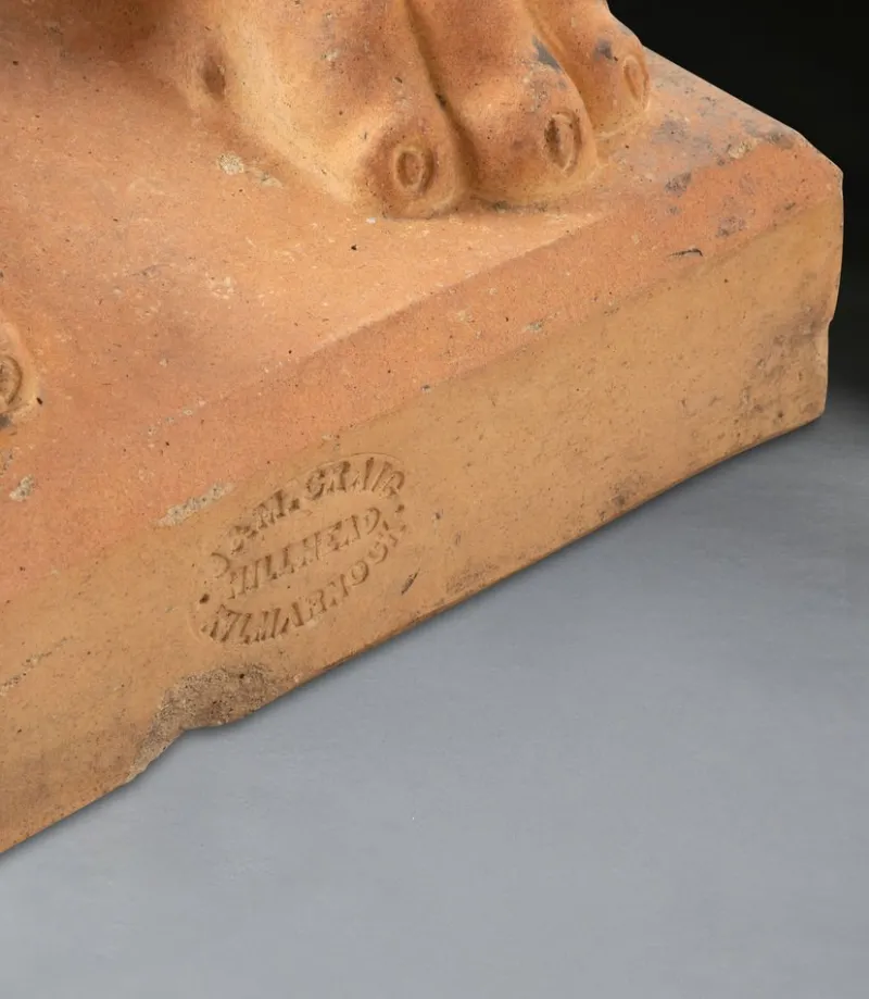 Pamono J M Craig, Large Lion Statues, 19th Century, Terracotta, Set of 2> Sculpture
