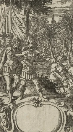 Pamono J. Meyer, a King Is Ambushed With His Army, 17th-century, Etching> Old Masters