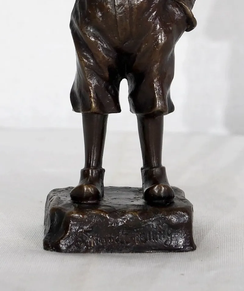 Sale Pamono J. Schmidt-Felling, Le Petit Fumeur, Late 19th Century, Bronze