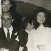 Hot Pamono Jackie Kennedy Onassis at Reception in Greece, 1968, Black & White Photograph