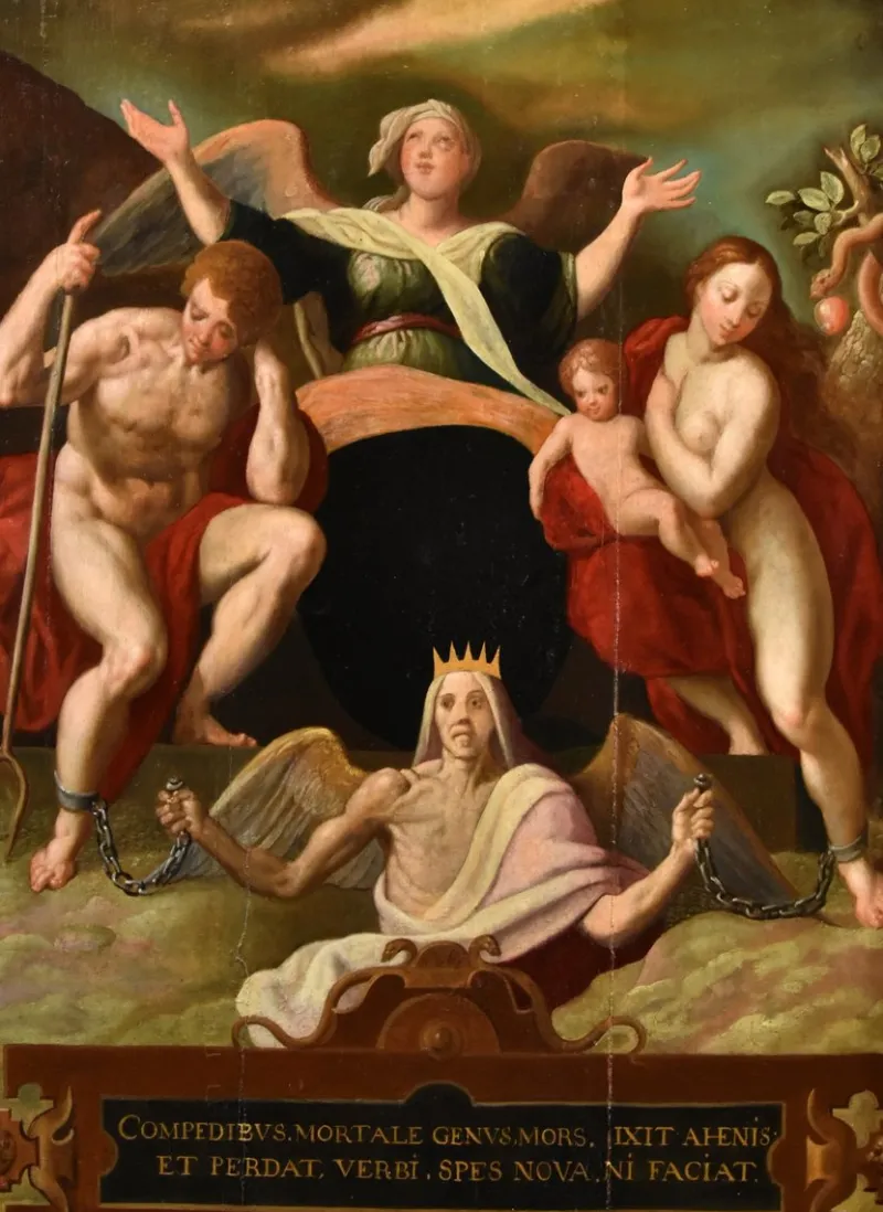 Pamono Jacob De Backer, Redemption of Adam & Eve, 1575, Oil Painting> Old Masters