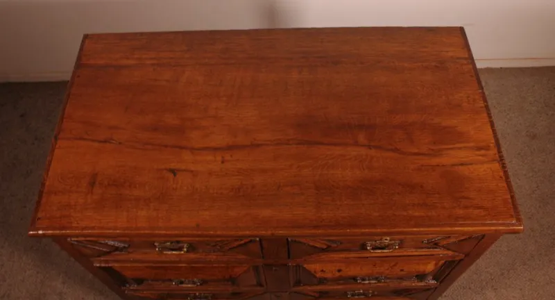 Pamono Jacobean Chest of Drawers in Oak and Walnut, 17th Century> Dressers, Commodes & Chests