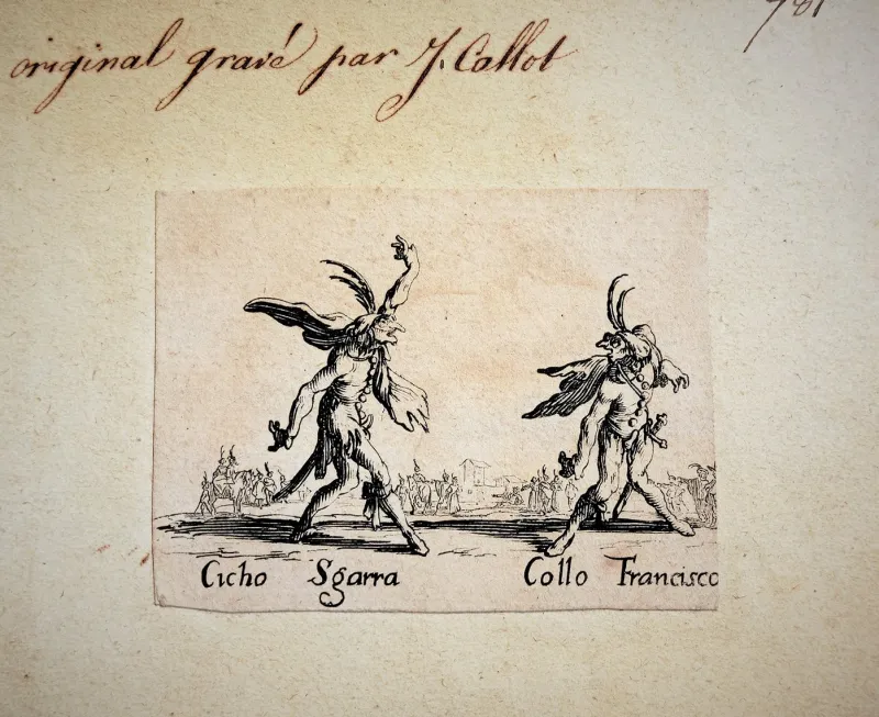 Sale Pamono Jacques Callot, Cicho Sgarra: Collo Francisco, 1622, Original Etching