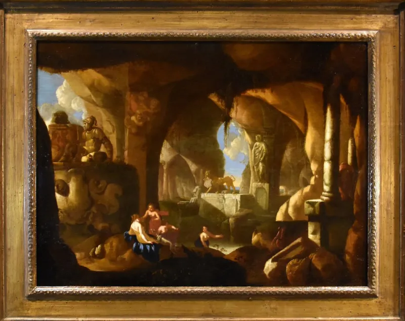 Pamono Jacques Muller, Diana and Nymphs, 1660, Oil on Panel, Framed> Old Masters|Classical