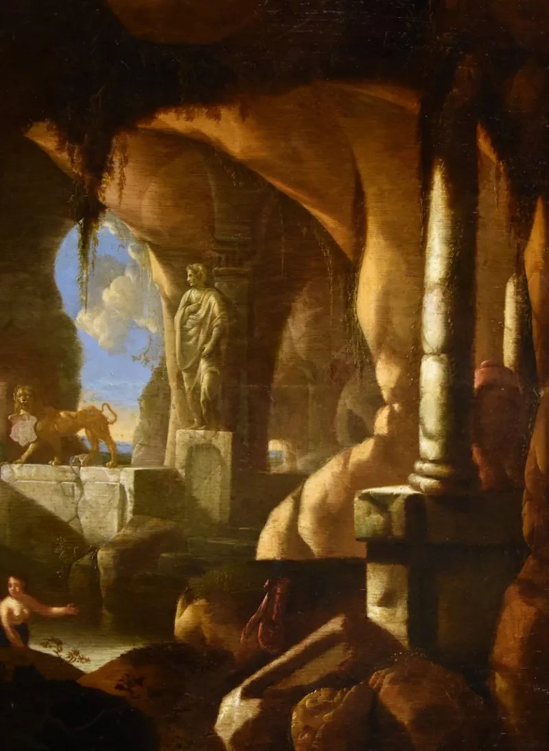 Pamono Jacques Muller, Diana and Nymphs, 1660, Oil on Panel, Framed> Old Masters|Classical