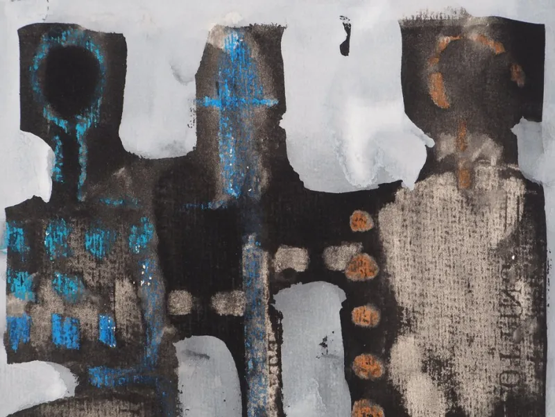 Pamono Jacques Soisson, Guardian and Warrior, Acrylic on Paper> Work On Paper