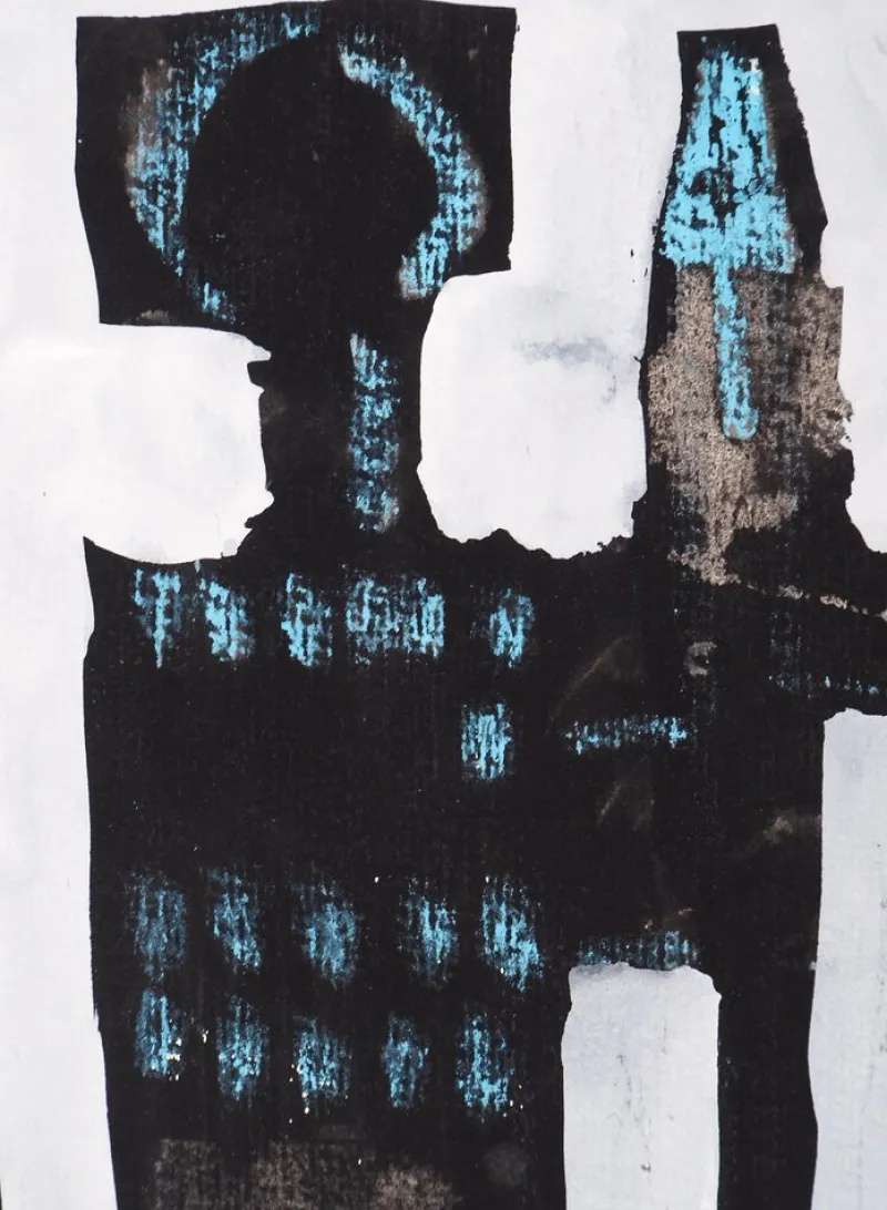Pamono Jacques Soisson, The Sacred Guardians, Acrylic on Paper> Work On Paper