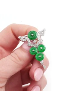 Pamono Jade and Diamond Pendant Brooch><noscript><img width=