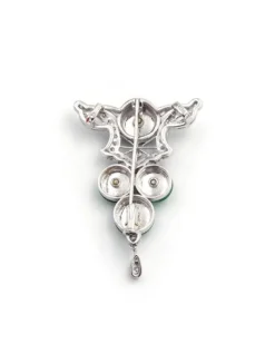 Pamono Jade and Diamond Pendant Brooch><noscript><img width=