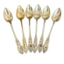 New Pamono Jam Spoons in Vermeil and Sterling Silver, France, Set of 6