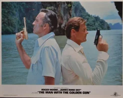 Pamono James Bond 007 the Man with the Golden Gun Original Lobby Card, UK, 1974> Posters