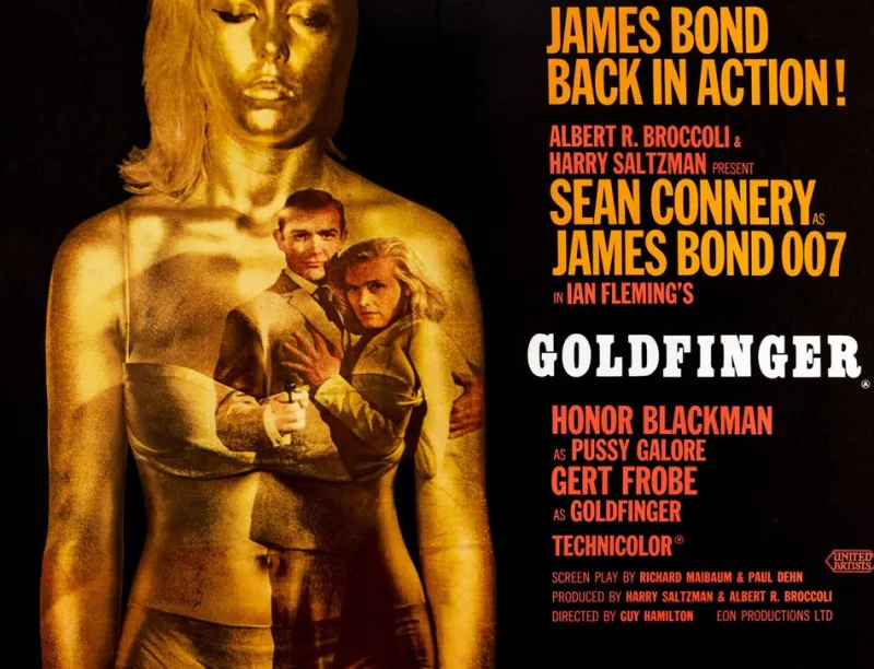 Pamono James Bond Goldfinger Original Vintage Movie Poster, British, 1964> Posters