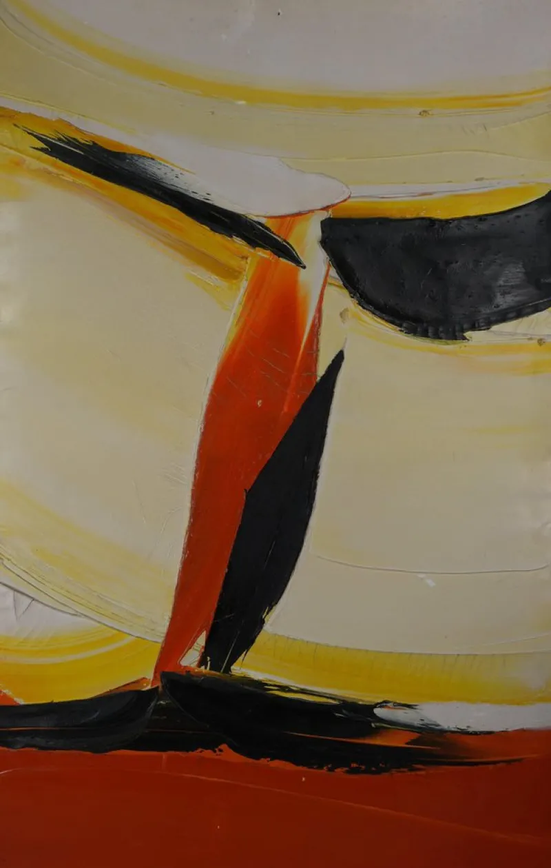 Clearance Pamono Jan Meyer, Black and White Abstraction, 1985, Oil on Canvas