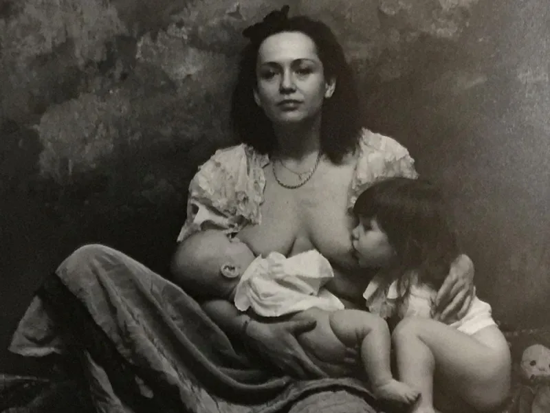 New Pamono Jan Saudek, Olga, Mother Again, Late 20th Century, Original Gelatine Photographic Print