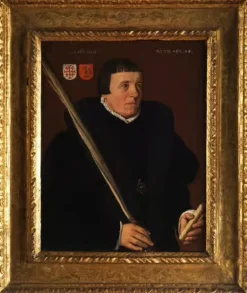 Pamono Jan Van Scorel, Portrait of a Member of the Brotherhood of Jerusalem, Oil on Panel, 16th Century, Framed> Old Masters