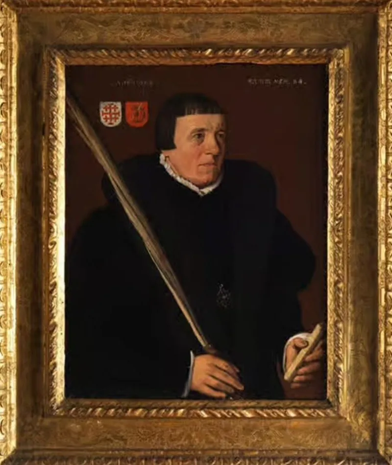 Pamono Jan Van Scorel, Portrait of a Member of the Brotherhood of Jerusalem, Oil on Panel, 16th Century, Framed> Old Masters
