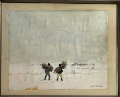 Online Pamono Janceska, Winter Landscape, 20th Century, Tempera Painting on Paper