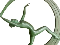 Outlet Pamono Janle, Art Deco Sculpture of Scarf Dancer, Spelter