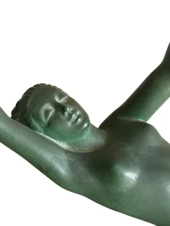 Outlet Pamono Janle, Art Deco Sculpture of Scarf Dancer, Spelter