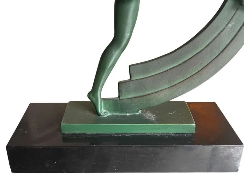 Outlet Pamono Janle, Art Deco Sculpture of Scarf Dancer, Spelter