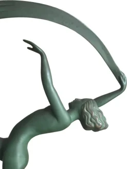 Outlet Pamono Janle, Art Deco Sculpture of Scarf Dancer, Spelter