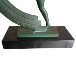 Outlet Pamono Janle, Art Deco Sculpture of Scarf Dancer, Spelter