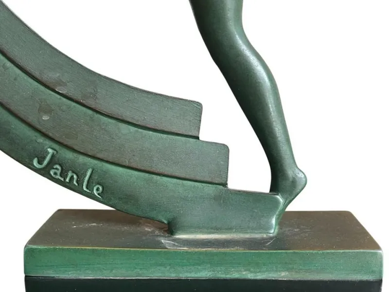 Outlet Pamono Janle, Art Deco Sculpture of Scarf Dancer, Spelter