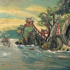 Pamono Japanese Artist, Shōwa Period Landscape, Oil Painting, 1950s> Mid-Century