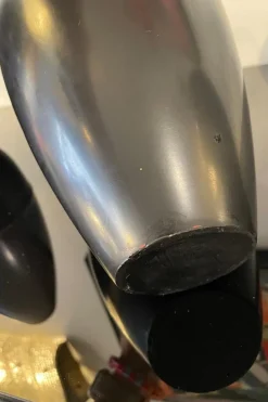 Best Pamono Japanese Black Metal Vase, 1960s