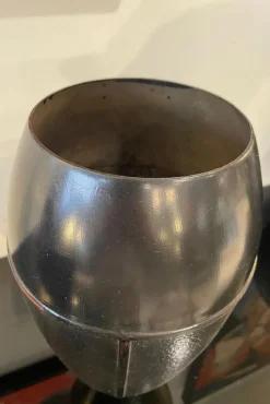Best Pamono Japanese Black Metal Vase, 1960s