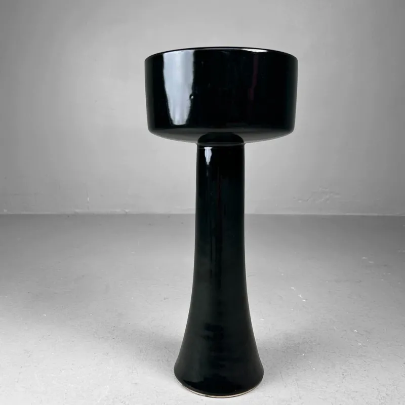 Best Pamono Japanese Ceramic Ikebana Vase on Tall Foot, 1960s