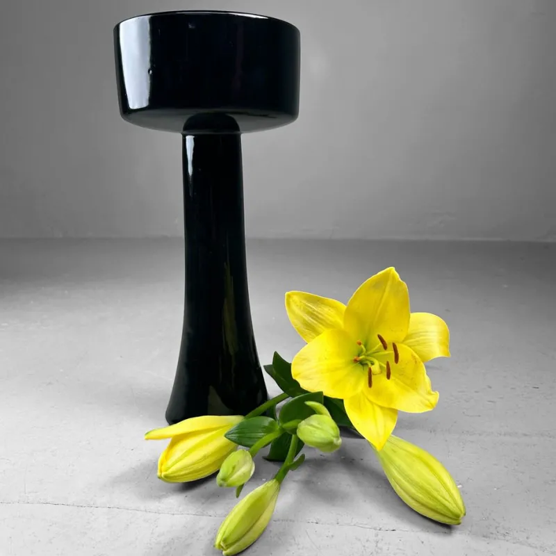 Best Pamono Japanese Ceramic Ikebana Vase on Tall Foot, 1960s