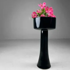 Best Pamono Japanese Ceramic Ikebana Vase on Tall Foot, 1960s