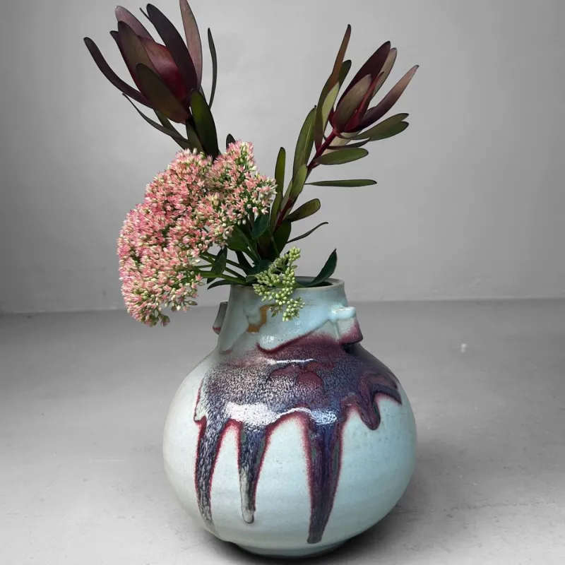 Pamono Japanese Ceramic Ikebana Vase, 1980s> Vases