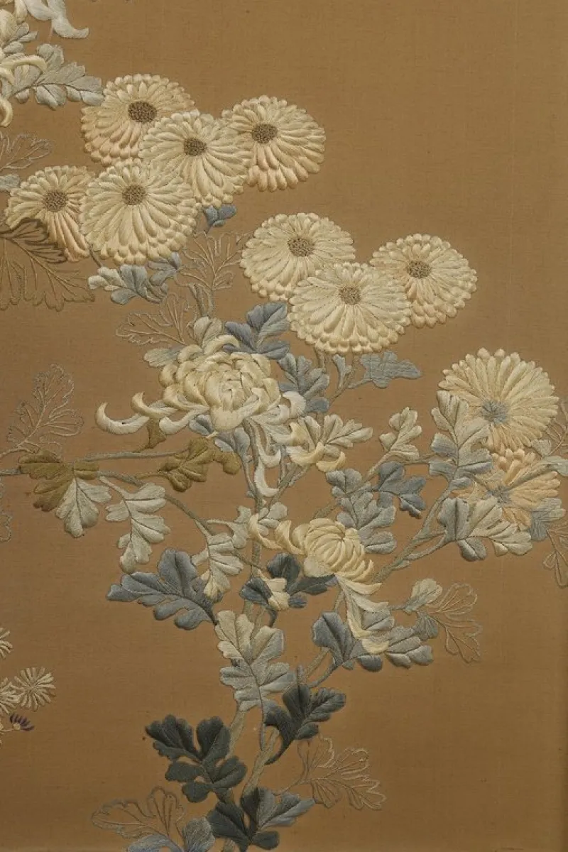 Pamono Japanese Chrysanthemum Screen, 1890> Room Dividers & Screens