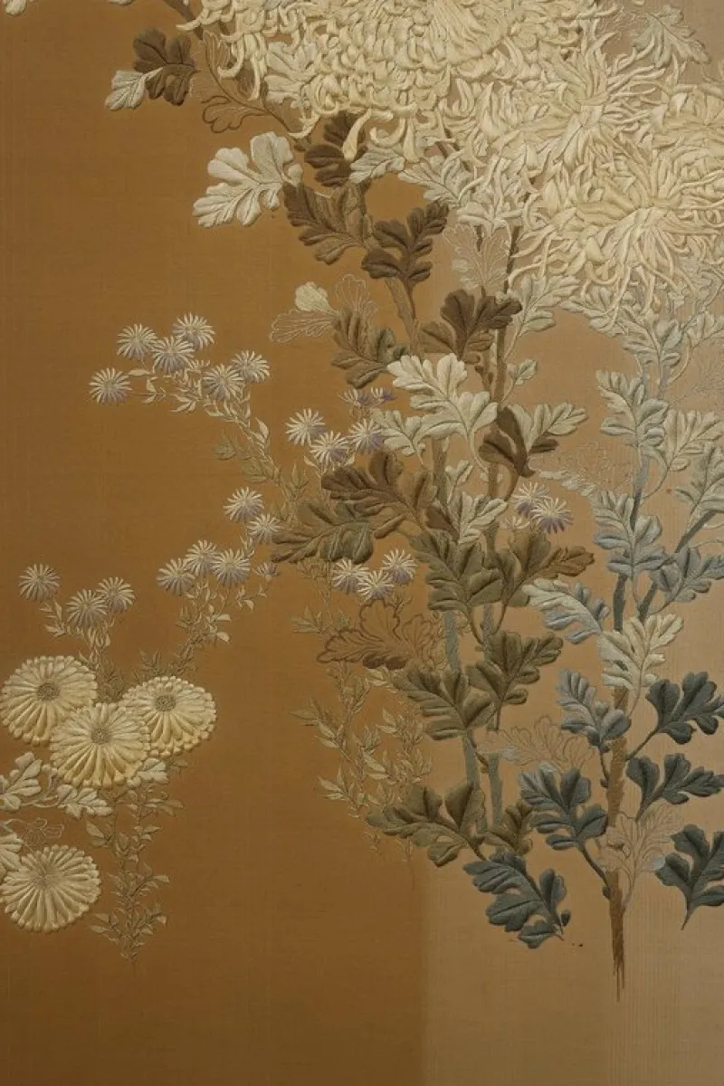 Pamono Japanese Chrysanthemum Screen, 1890> Room Dividers & Screens