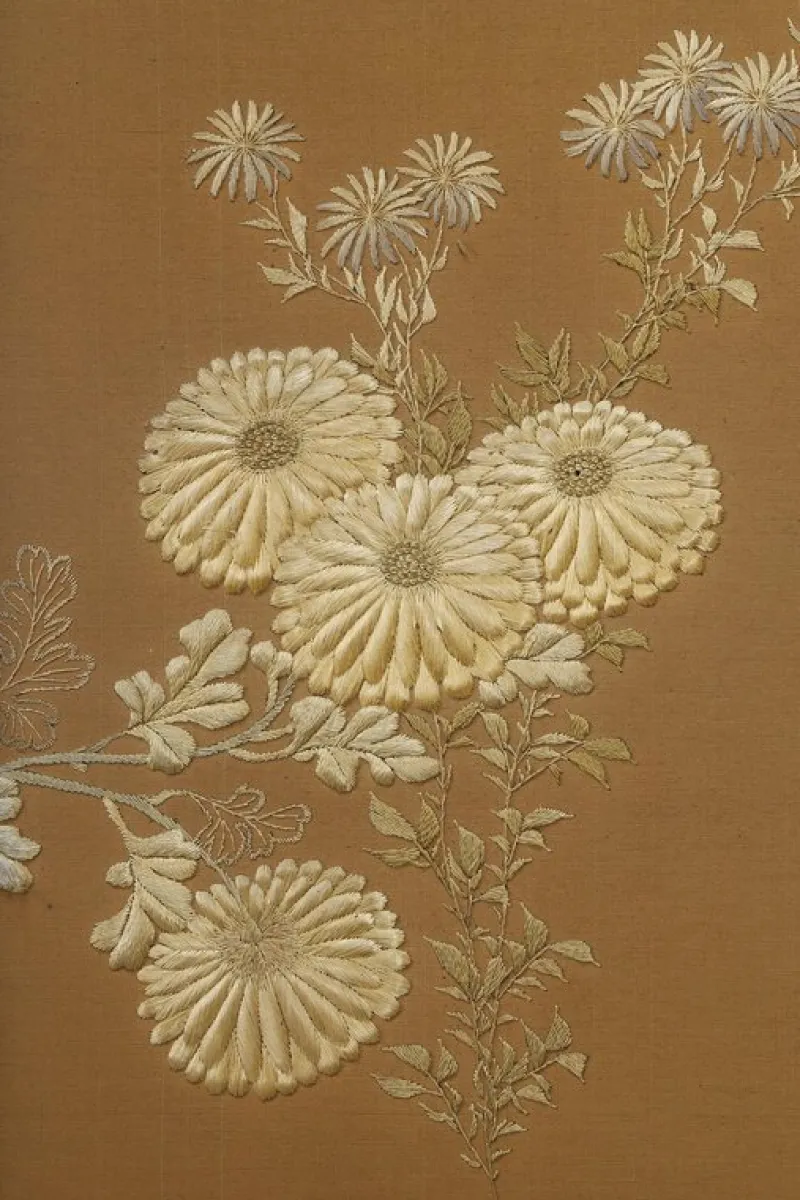 Pamono Japanese Chrysanthemum Screen, 1890> Room Dividers & Screens