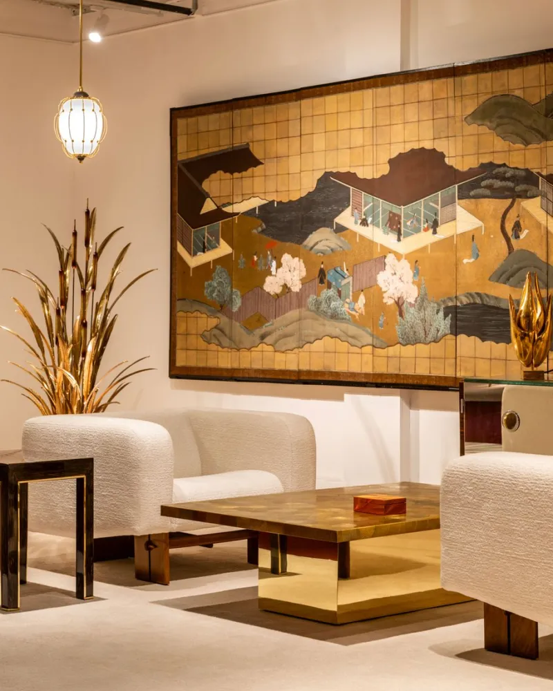 Sale Pamono Japanese Edo Period Byobu Six Panel Screen on Paper, 19th Century