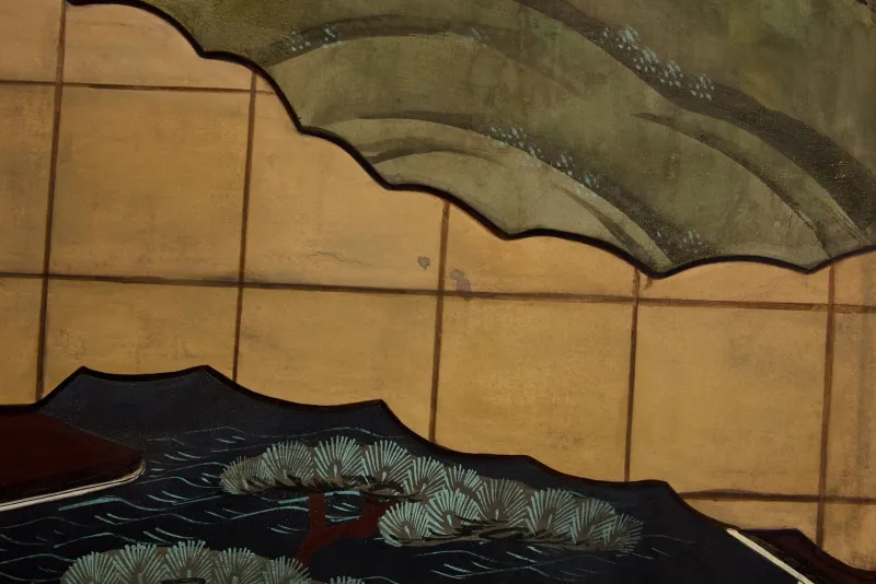 Sale Pamono Japanese Edo Period Byobu Six Panel Screen on Paper, 19th Century