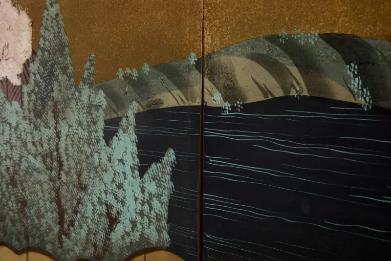 Sale Pamono Japanese Edo Period Byobu Six Panel Screen on Paper, 19th Century