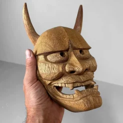 Pamono Japanese Hand-Carved Wooden Hannya Mask, 1980s><noscript><img width=