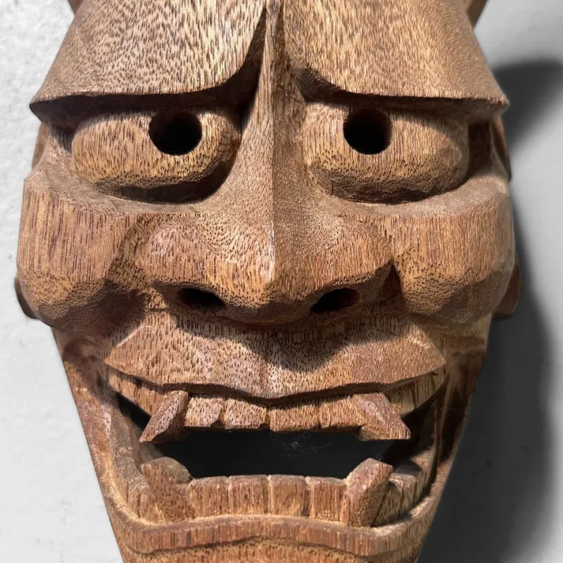 Pamono Japanese Hand-Carved Wooden Hannya Mask, 1980s> Wall Decor
