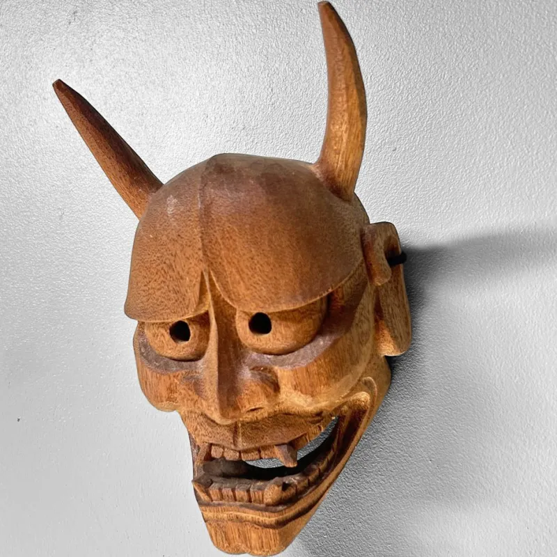 Pamono Japanese Hand-Carved Wooden Hannya Mask, 1980s> Wall Decor