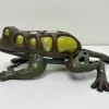 Sale Pamono Japanese Iron and Blown Glass Frog Garden Lantern, 1970s