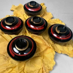 Pamono Japanese Lacquerware Bowls, 1970s, Set of 5> Serving Dishes