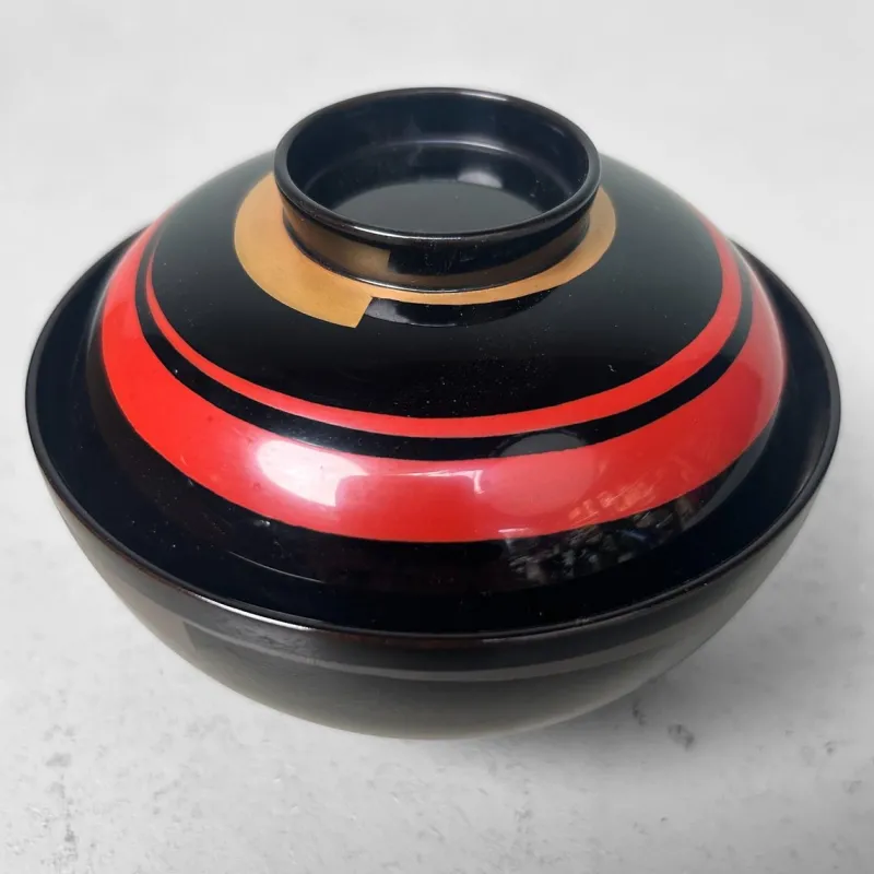 Pamono Japanese Lacquerware Bowls, 1970s, Set of 5> Serving Dishes