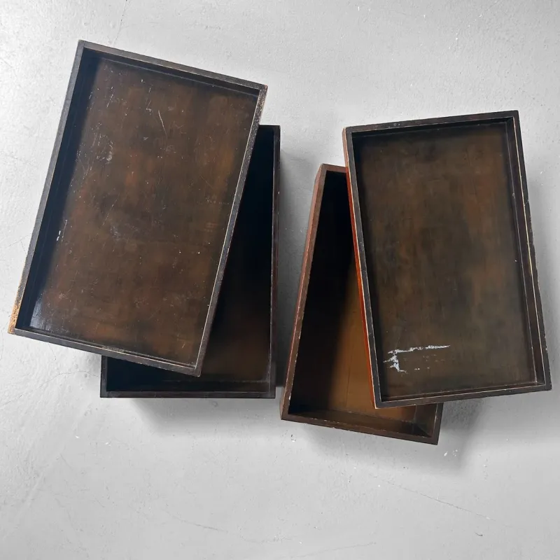 Outlet Pamono Japanese Lacquerware Storage Chests, 1920s, Set of 2